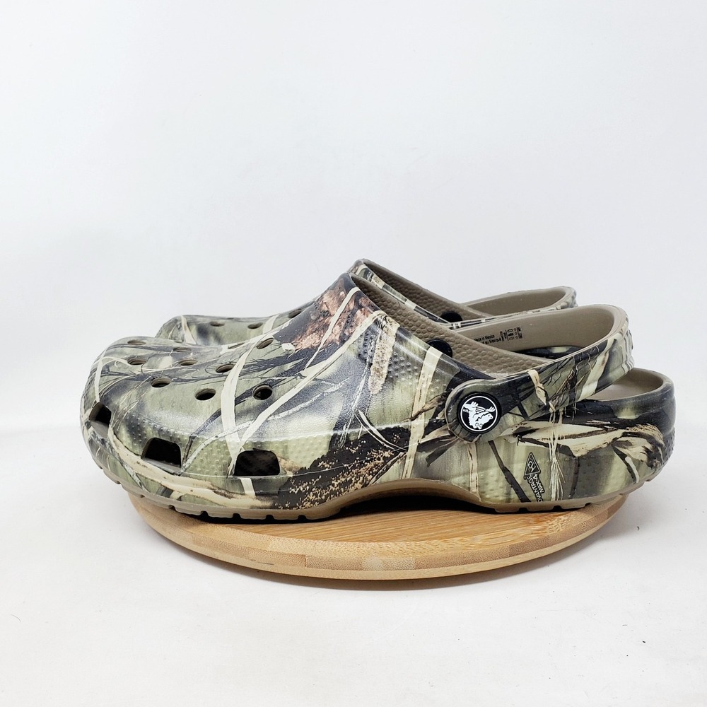 Crocs Classic Realtree Sandals Womens 9 Camo Clog Slip On Water Shoes Boys Kids - Picture 7 of 12